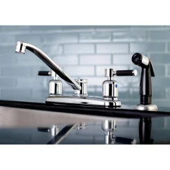 FB112DKL Centerset Kitchen Faucet in Polished Chrome Faucets With Side Spray