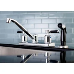 Clearance FB122DKL Centerset Kitchen Faucet in Polished Chrome Faucets With Side Spray