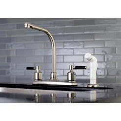 FB718DKL Centerset Kitchen Faucet in Brushed Nickel Faucets With Side Spray