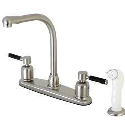 FB718DKL Centerset Kitchen Faucet in Brushed Nickel Faucets With Side Spray