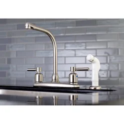Discount FB718DL Centerset Kitchen Faucet in Brushed Nickel Faucets With Side Spray