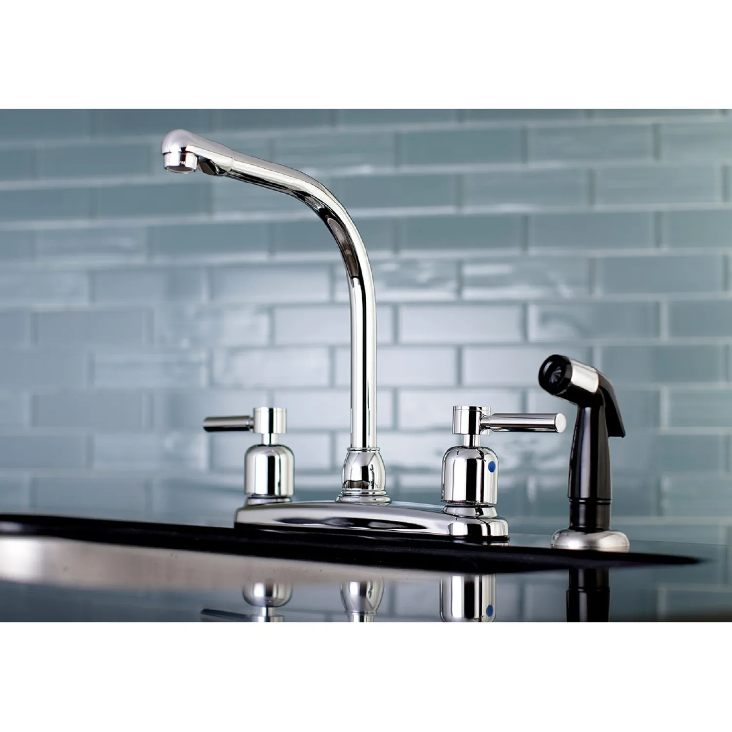FB751DL Centerset Kitchen Faucet in Polished Chrome Faucets With Side Spray