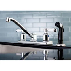 Discount FB122DPL Centerset Kitchen Faucet in Polished Chrome Faucets With Side Spray