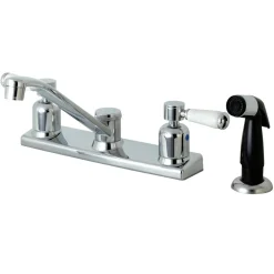 Discount FB122DPL Centerset Kitchen Faucet in Polished Chrome Faucets With Side Spray