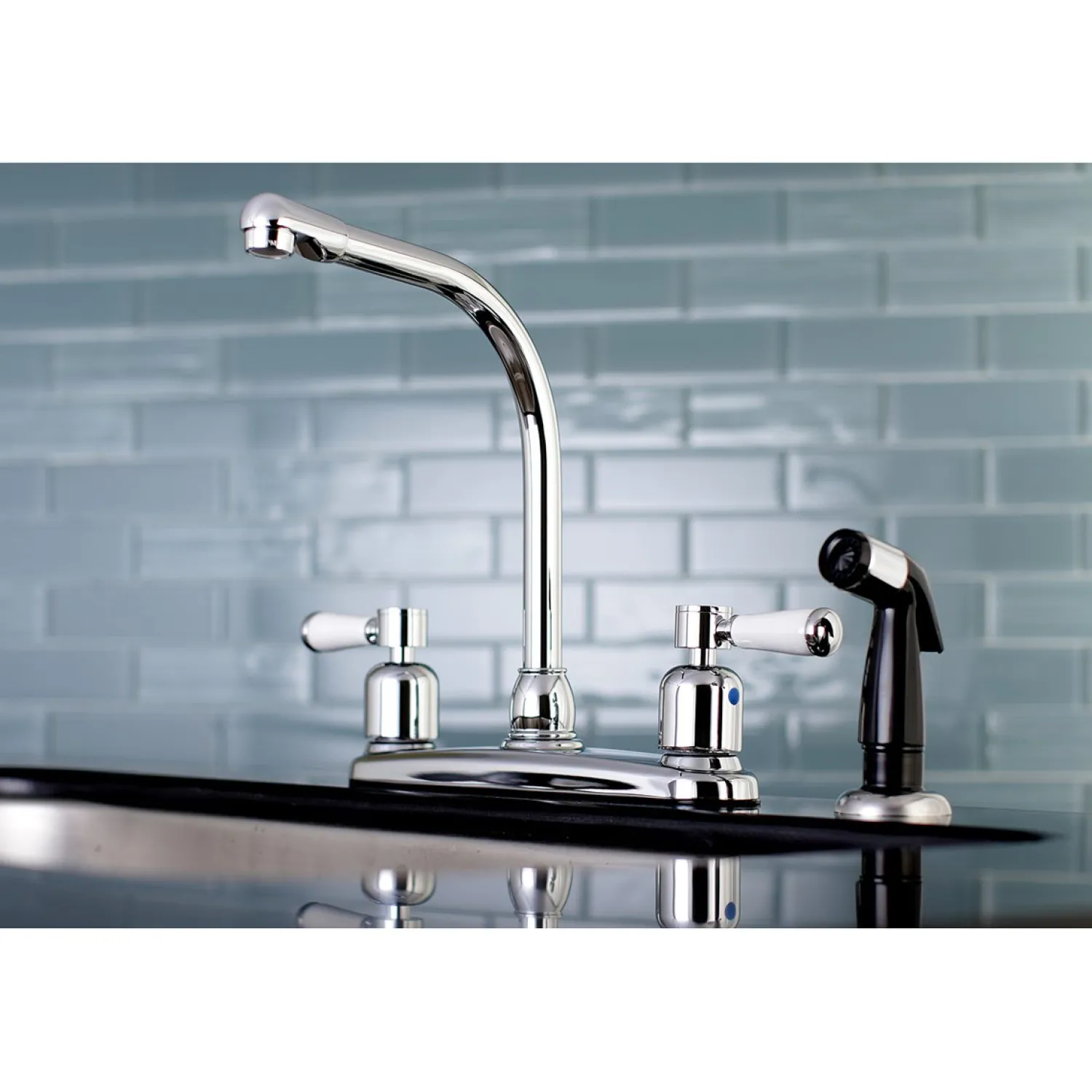 Online FB751DPL Centerset Kitchen Faucet in Polished Chrome Faucets With Side Spray