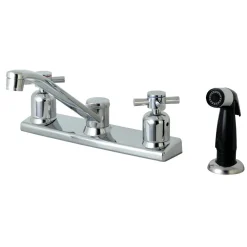 Hot FB122DX Centerset Kitchen Faucet in Polished Chrome Faucets With Side Spray