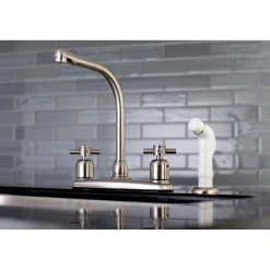 Online FB718DX Centerset Kitchen Faucet in Brushed Nickel Faucets With Side Spray