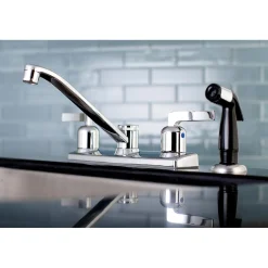 Online FB122EFL Centerset Kitchen Faucet in Polished Chrome Faucets With Side Spray