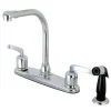 Hot FB751EFL Centerset Kitchen Faucet in Polished Chrome Faucets With Side Spray