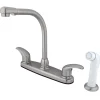 Discount FB718LL 8-Inch Centerset Satin Nickel Kitchen Faucet Faucets With Side Spray