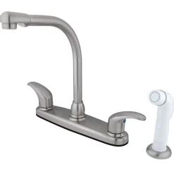 Discount FB718LL 8-Inch Centerset Satin Nickel Kitchen Faucet Faucets With Side Spray