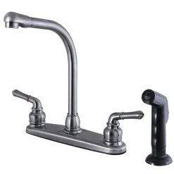 Clearance FB754SP Centerset Kitchen Faucet in Black Stainless Faucets With Side Spray