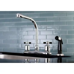 Best FB751ZX Centerset Kitchen Faucet in Polished Chrome Faucets With Side Spray