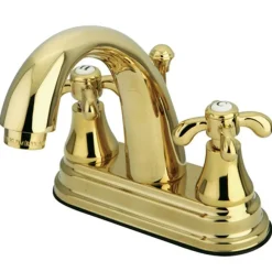 New French Country Classic Two Handle 4" Centerset Lavatory Faucet with Brass Pop-up 4" Center Set