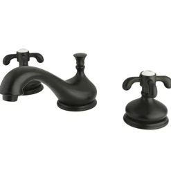 Best French Country Two Handle 8" to 16" Widespread Lavatory Faucet with Brass Pop-up 8" Widespread