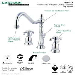Outlet French Country Deck Mount 8-Inch Widespread Bathroom Faucet 8