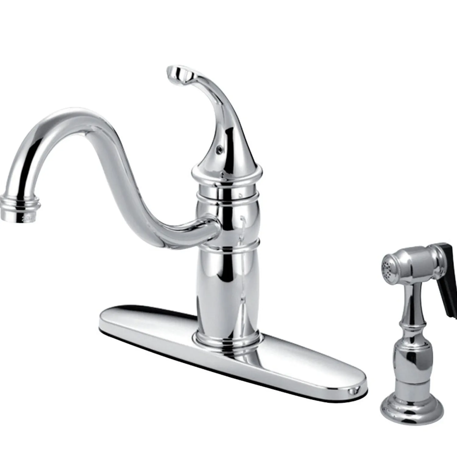Discount Georgian 8" Centerset Kitchen Faucet with Brass Sprayer Faucets With Side Spray