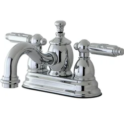 Sale Georgian 4" Centerset Lavatory Faucet with Metal Lever Handle and Heritage Spout 4" Center Set