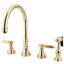 Online Georgian Gourmetier Two Handle Kitchen Faucet Widespread Kitchen Faucets