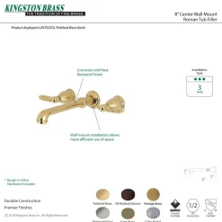 Best Georgian 2-Handle Wall Mount Roman Tub Faucet Tub Faucets