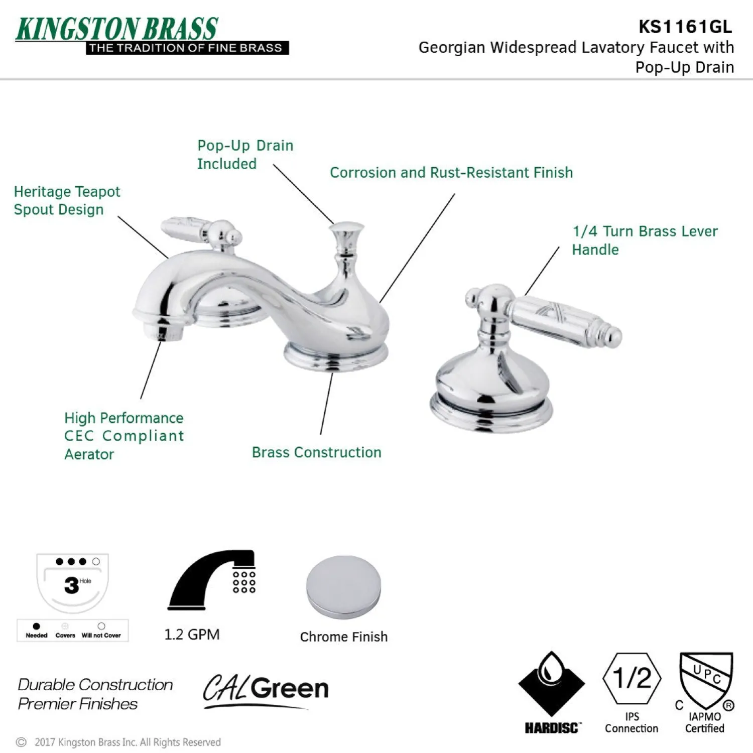 Clearance Georgian 8-Inch Widespread Bathroom Faucet 8" Widespread