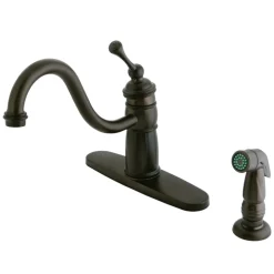 Clearance Georgian Mono Deck Mount Kitchen Faucet with Sprayer Faucets With Side Spray