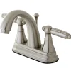Discount Georgian Two Handle 4" Centerset Lavatory Faucet with Brass Pop-up 4" Center Set