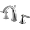 Outlet Georgian Two Handle 8" to 16" Widespread Lavatory Faucet with Brass Pop-up 8" Widespread