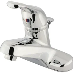 New GKB511B Water Saving Wyndham Centerset Lavatory Faucet with Single Loop Handle and Brass Pop-up in Chrome 4" Center Set