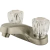 New GKB168LP Water Saving Americana Centerset Lavatory Faucet with Acrylic Handle in Satin Nickel 4" Center Set