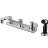 Outlet GKB120P Water Saving Americana Centerset Kitchen Faucet with Canopy Handle and Sprayer in Chrome Faucets With Side Spray