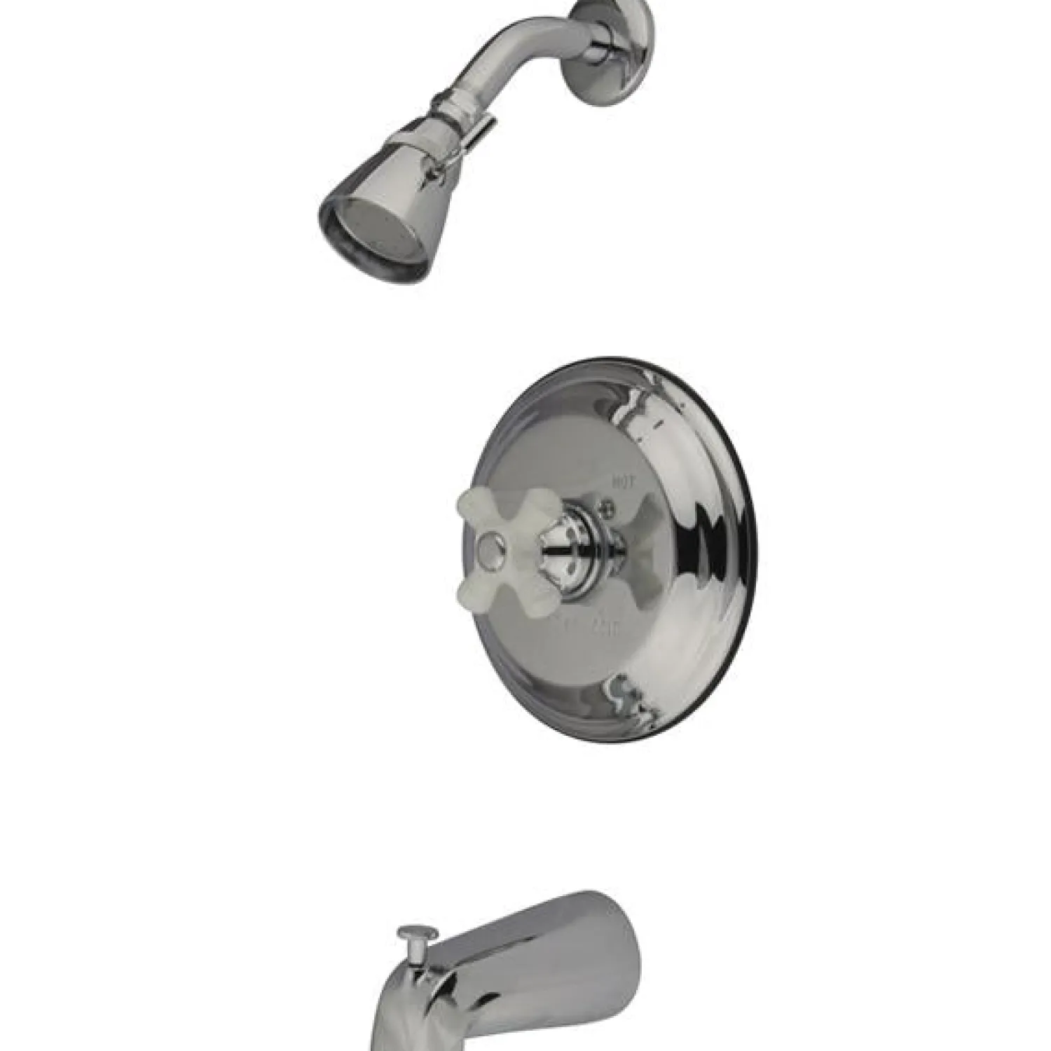 GKB3631PX Water Saving Restoration Tub and Shower Faucet in Chrome with Porcelain Cross Handles Tub & Shower Sets