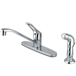 Best GKB562SP Water Saving Wyndham Centerset Kitchen Faucet with Single Loop Handle and Side Sprayer in Chrome Faucets With Side Spray