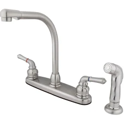 Online GKB758SP Water Saving Magellan Centerset Satin Nickel Kitchen Faucet with Brass Lever Handle and Matching Side Sprayer Faucets With Side Spray