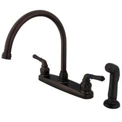 Hot GKB795SP Water Saving Magellan Centerset Kitchen Faucet in Oil Rubbed Bronze with Matching Sprayer Faucets With Side Spray