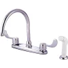 Online GKB782 Water Saving Vista Centerset Kitchen Faucet with Blade Handles and Side Sprayer in Chrome Faucets With Side Spray