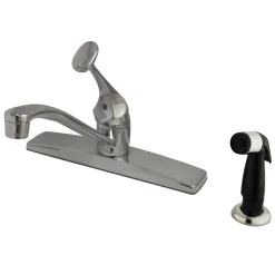 Best GKB0572 Water Saving Columbia Single Lever Handle Centerset Kitchen Faucet with Side Sprayer in Satin Nickel Faucets With Side Spray
