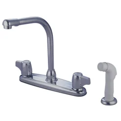 GKB742 Water Saving Magellan Centerset Chrome Kitchen Faucet with Canopy Handles and Side Sprayer Faucets With Side Spray