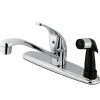 GKB5730 Water Saving Chatham Centerset Kitchen Faucet with Single Lever Handle and Black Deck Sprayer in Chrome Faucets With Side Spray
