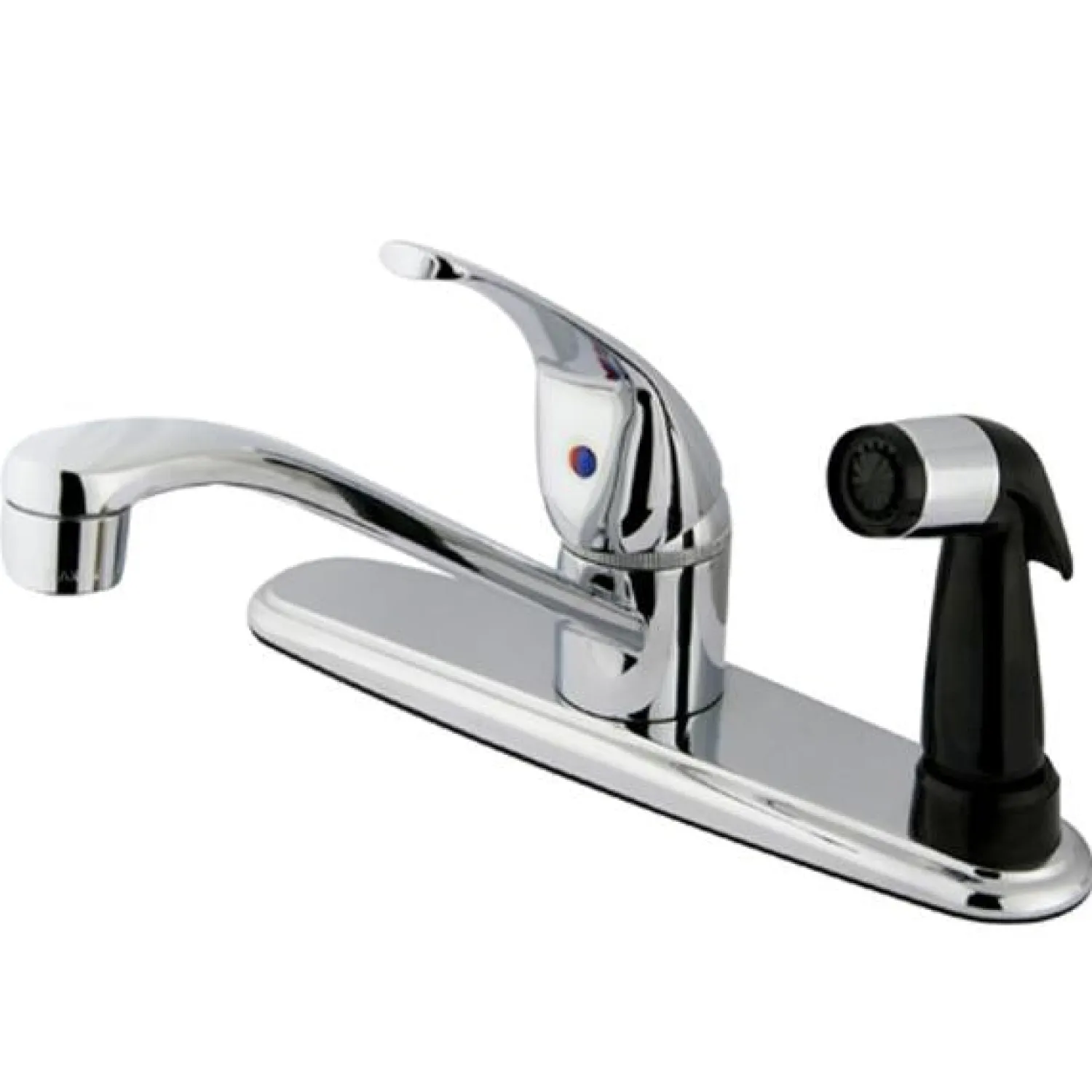 GKB5730 Water Saving Chatham Centerset Kitchen Faucet with Single Lever Handle and Black Deck Sprayer in Chrome Faucets With Side Spray