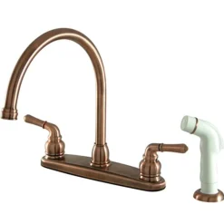 Outlet GKB796 Water Saving Magellan Centerset Kitchen Faucet in Antique Copper with White Sprayer Faucets With Side Spray