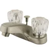 Online GKB168 Water Saving Americana Centerset Lavatory Faucet with Acrylic Handles and ABS Pop-up in Satin Nickel 4" Center Set