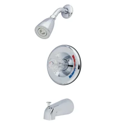 Clearance GKB681 Water Saving Chatham Tub and Shower Faucet with Single Acrylic Handle in Chrome Tub & Shower Sets