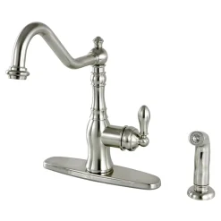 New Gourmetier American Classic 8" Centerset Single Handle Kitchen Faucets with Matching Sprayer Faucets With Side Spray