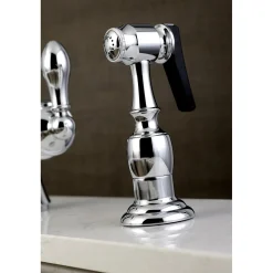 New Gourmetier American Classic Single-Handle Kitchen Faucet with Brass Sprayer Faucets With Side Spray