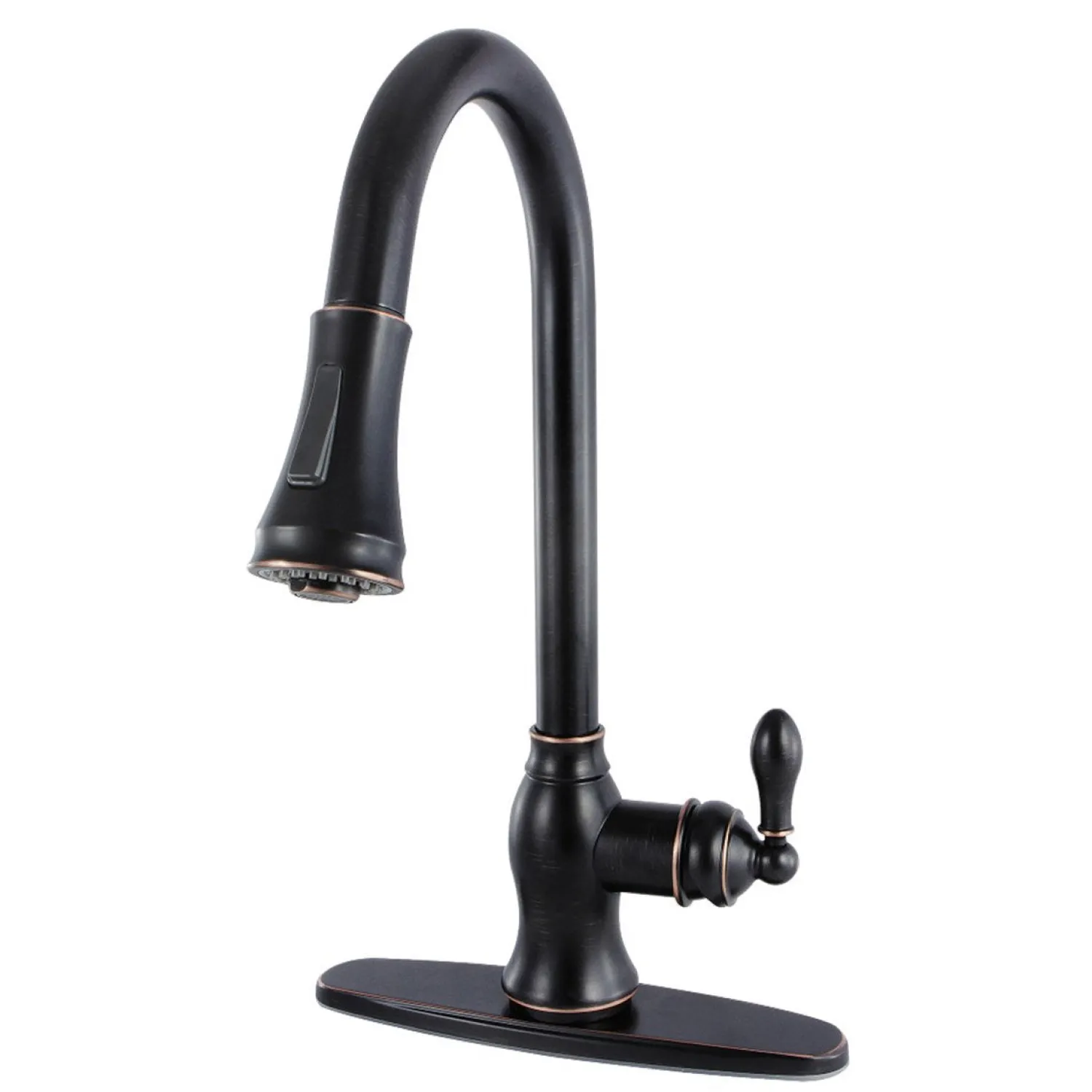 Best Gourmetier American Classic Single-Handle Pull-Down Sprayer Kitchen Faucet Single Hole