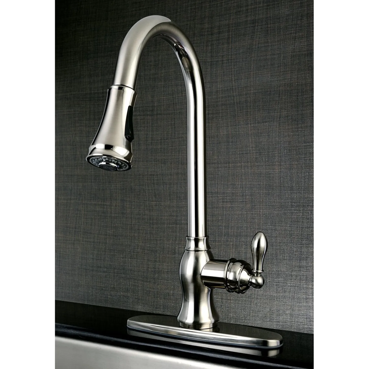 Best Gourmetier American Classic Single-Handle Pull-Down Sprayer Kitchen Faucet Single Hole