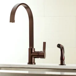 New Gourmetier Continental Single-Handle Kitchen Faucet with Side Sprayer Faucets With Side Spray