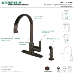New Gourmetier Continental Single-Handle Kitchen Faucet with Side Sprayer Faucets With Side Spray