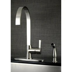 New Gourmetier Continental Single-Handle Kitchen Faucet with Side Sprayer Faucets With Side Spray